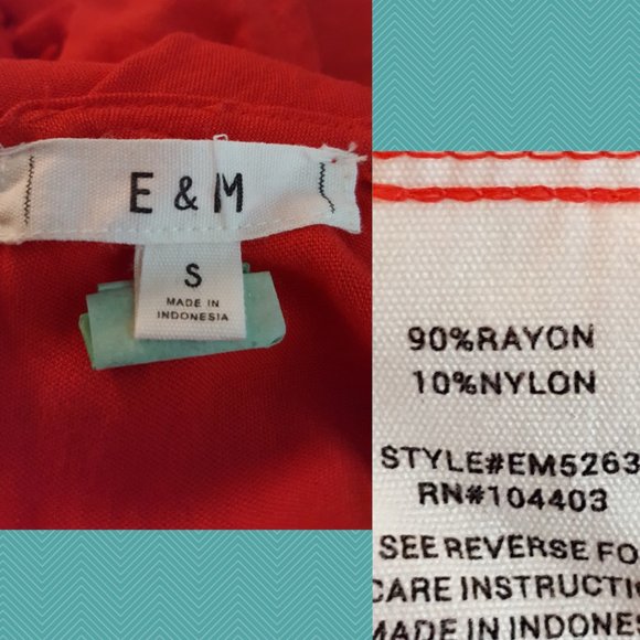 E & M Red Wrap Style Peplum Tank - Picture 5 of 5